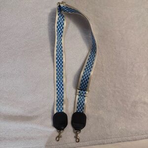 Clare V Blue and White Checkered Purse Strap